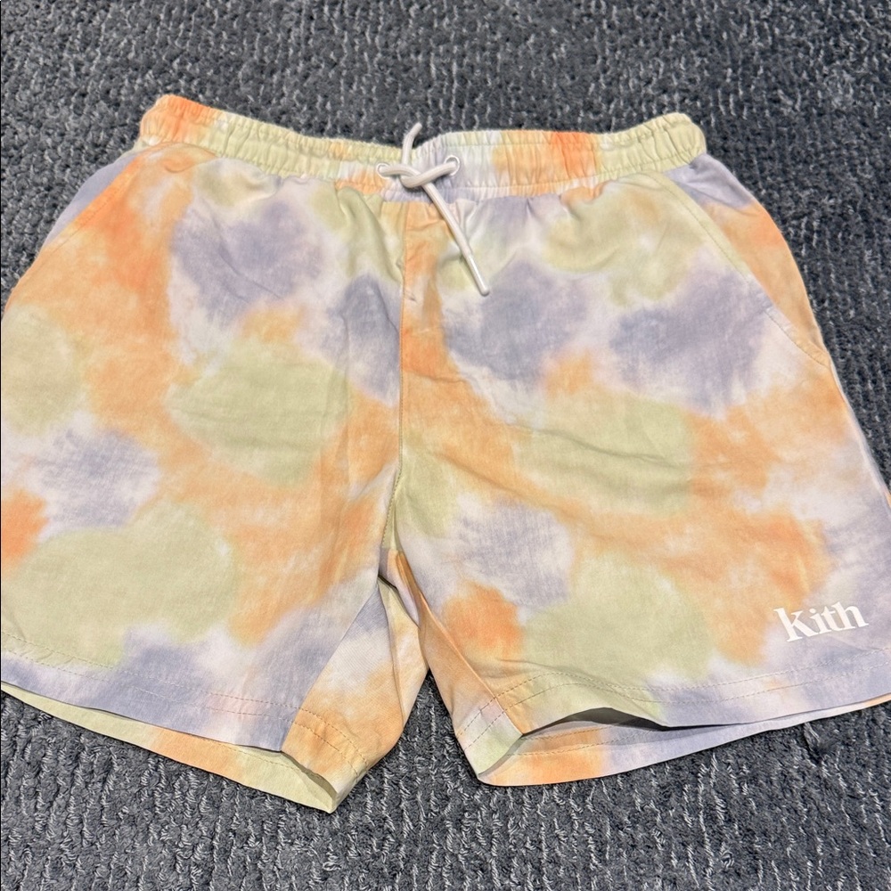 Kith Pastel Tie-Dye Swim Shorts — Orange, Green, Lavender
